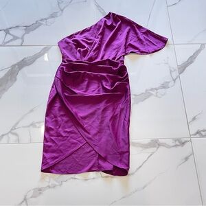 Purple one shoulder dress
